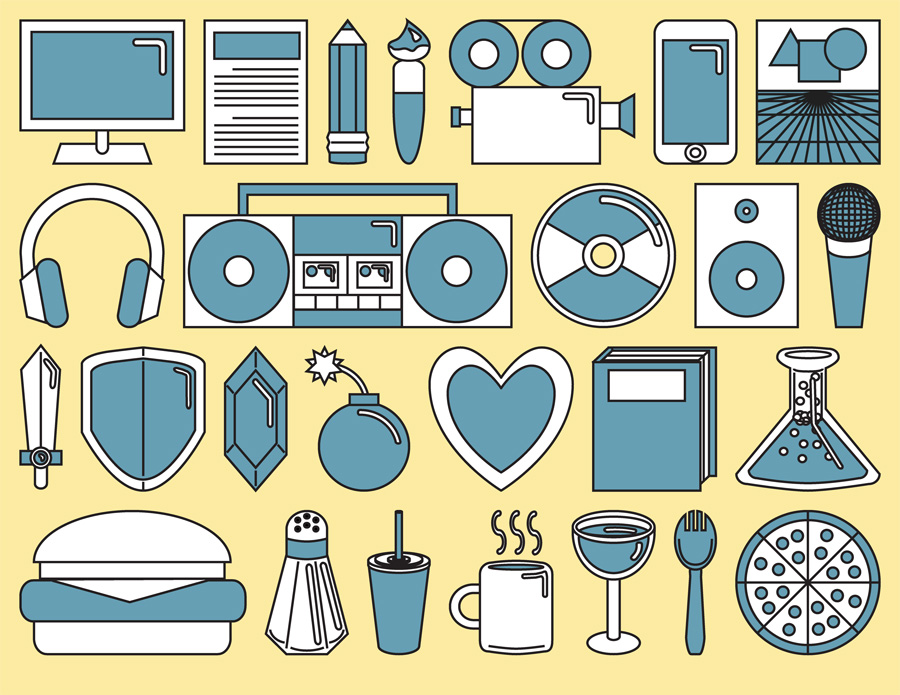 vector icons collage