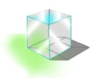 Rendered block drawing of glass material. Drawn using Photoshop.